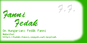 fanni fedak business card