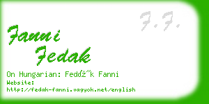 fanni fedak business card